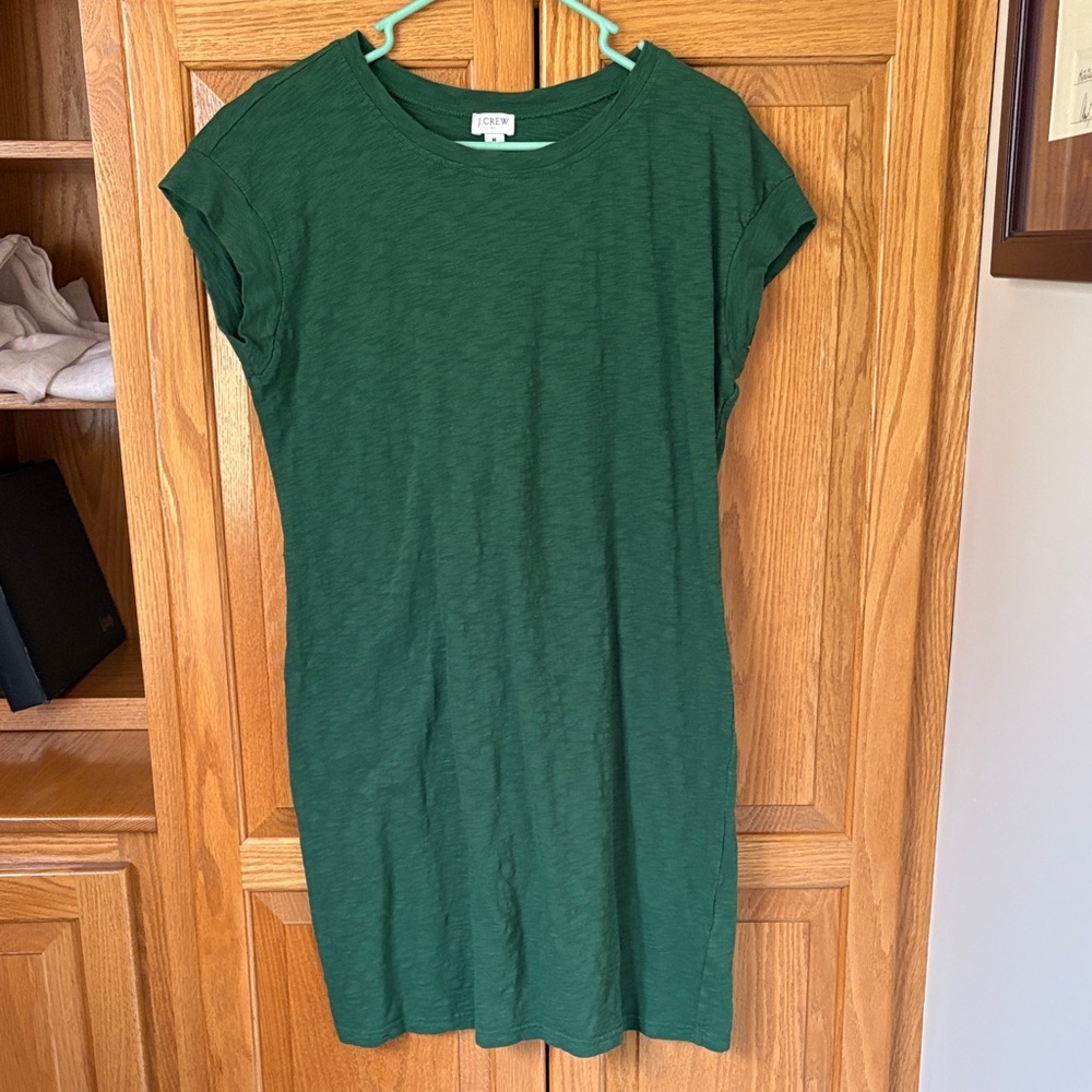 J. Crew Forest Green Short Sleeve Shift Dress